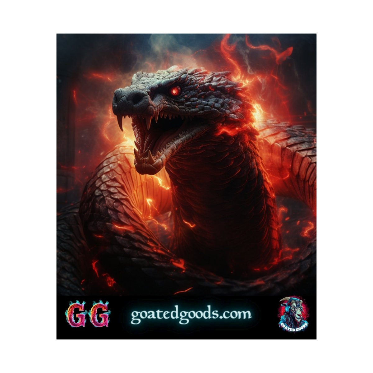 Goated Goods - All Gamers - Dragon Serpent - Matte Vertical Poster - 11″ x 14″ - Matte