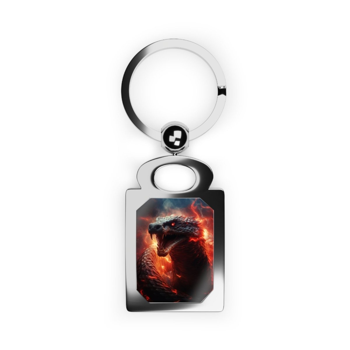 Goated Goods - All Gamers - Dragon Serpent - Silver Keychain - One size - Glossy