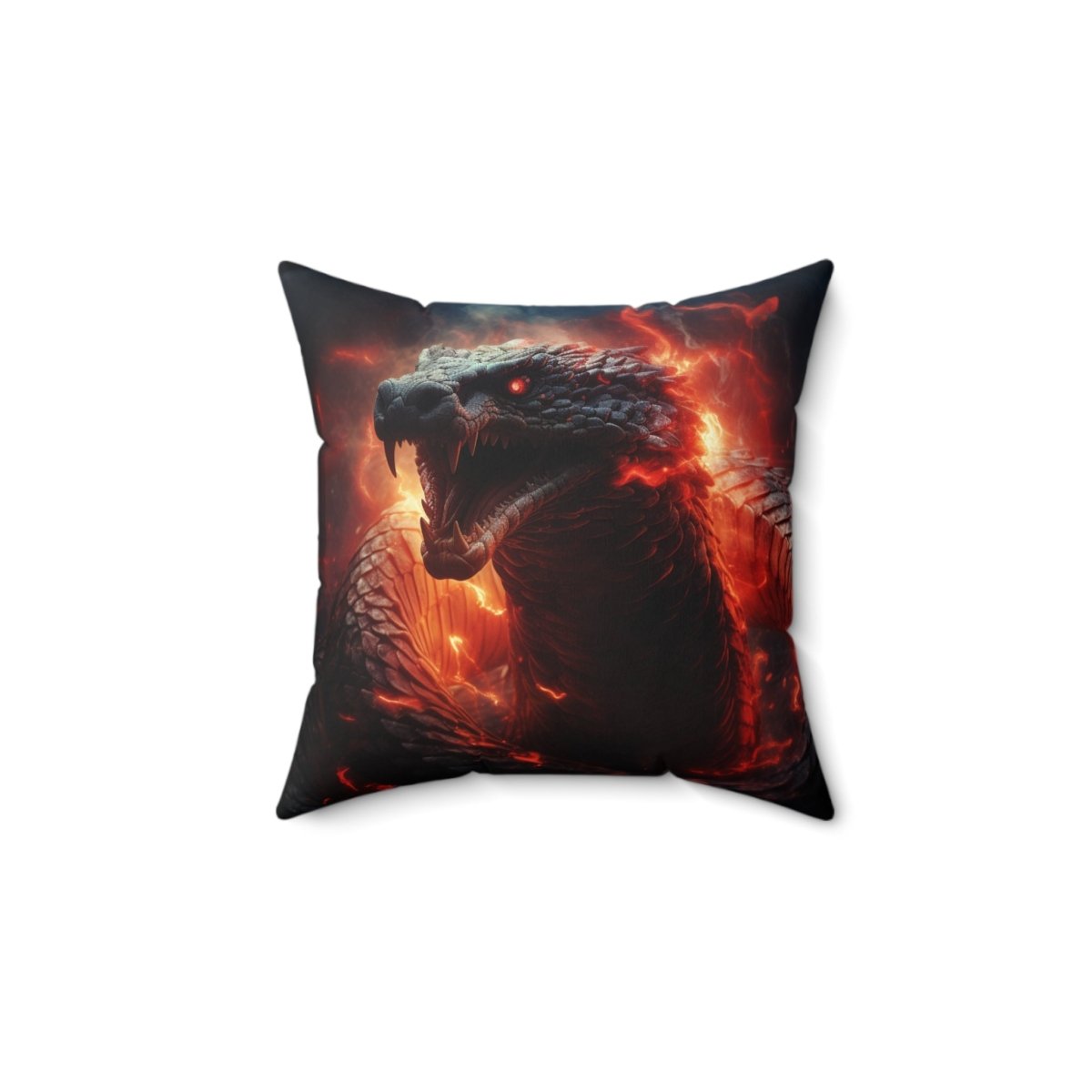 Goated Goods - All Gamers - Dragon Serpent - Square Pillow - 14" × 14" -