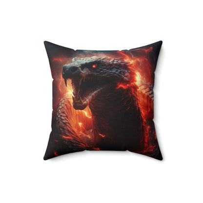 Goated Goods - All Gamers - Dragon Serpent - Square Pillow - 16" × 16" -