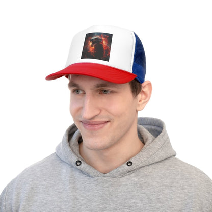 Goated Goods - All Gamers - Dragon Serpent - Trucker Hat - Blue/Red - One size