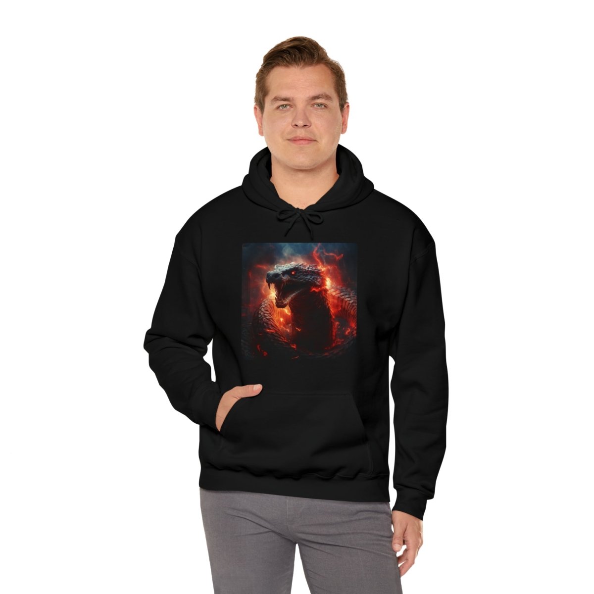 Goated Goods - All Gamers - Dragon Serpent - Unisex Hoodie - Black - S