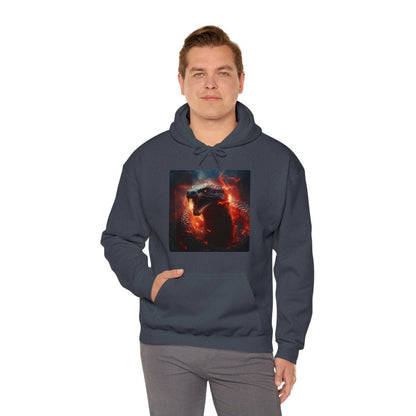 Goated Goods - All Gamers - Dragon Serpent - Unisex Hoodie - Heather Navy - S