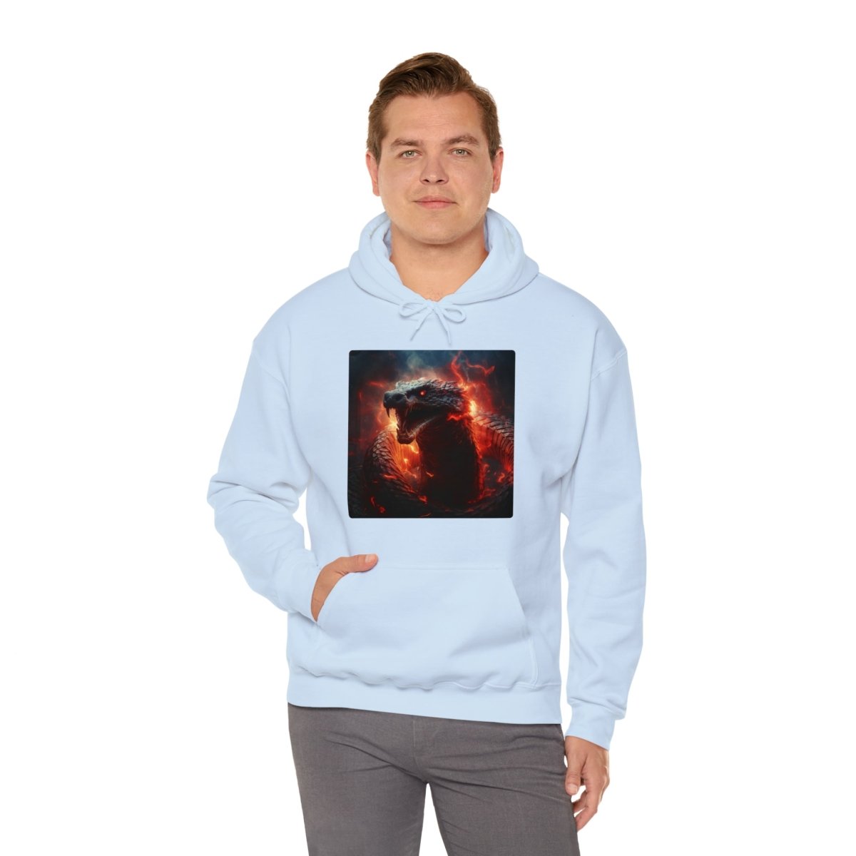 Goated Goods - All Gamers - Dragon Serpent - Unisex Hoodie - Light Blue - S