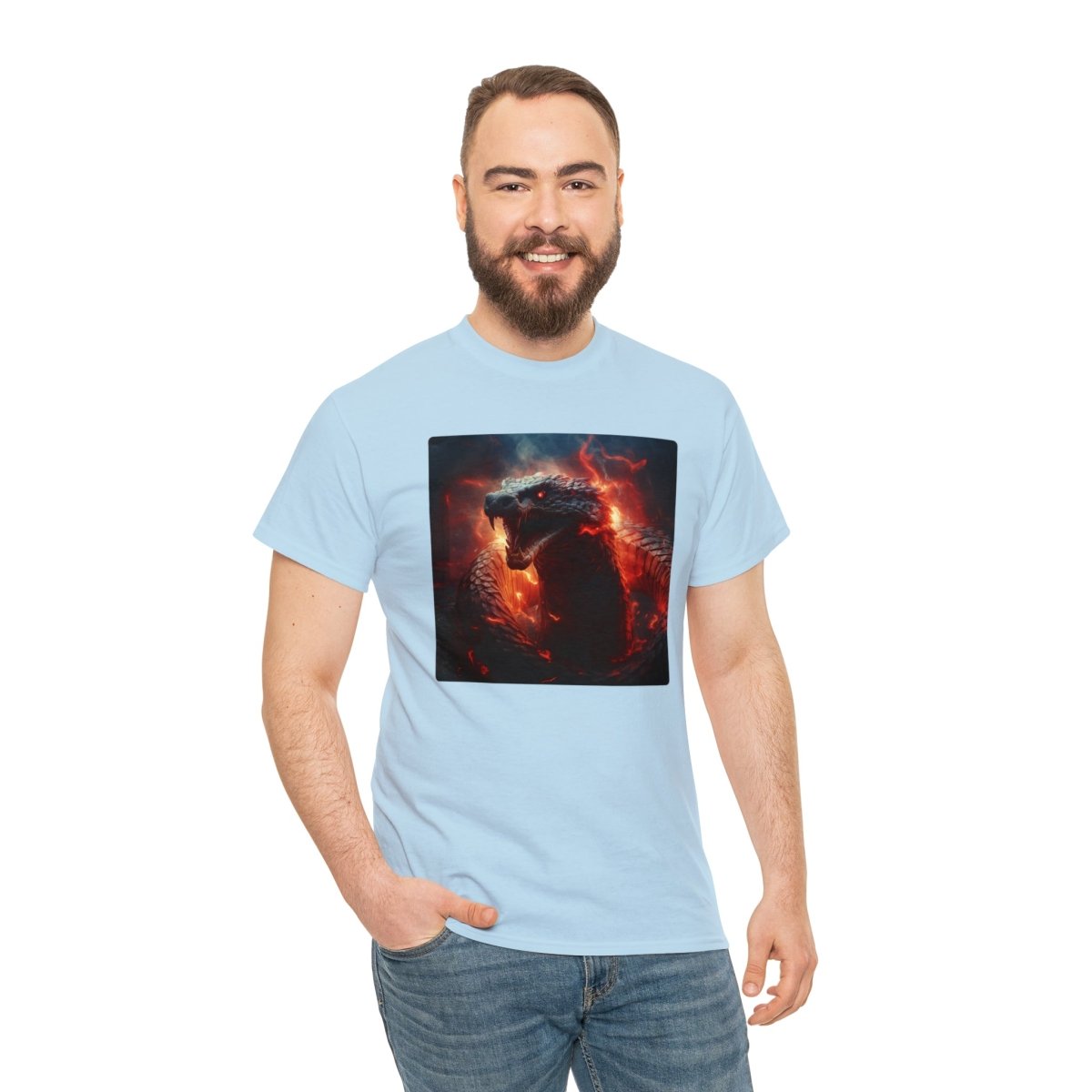 Goated Goods - All Gamers - Dragon Serpent - Unisex T-shirt - Light Blue - S