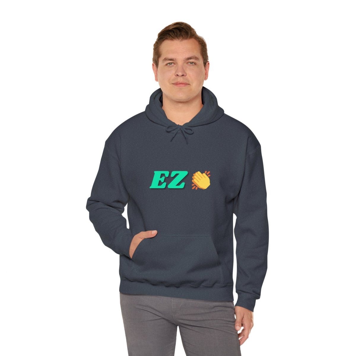 Goated Goods - All Gamers - EZ Clap - Unisex Hoodie - Heather Navy - S