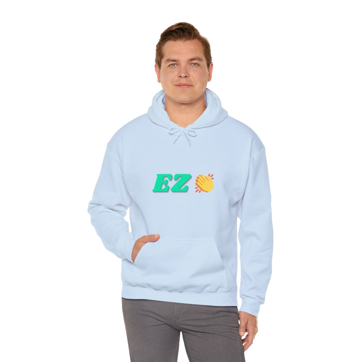 Goated Goods - All Gamers - EZ Clap - Unisex Hoodie - Light Blue - S