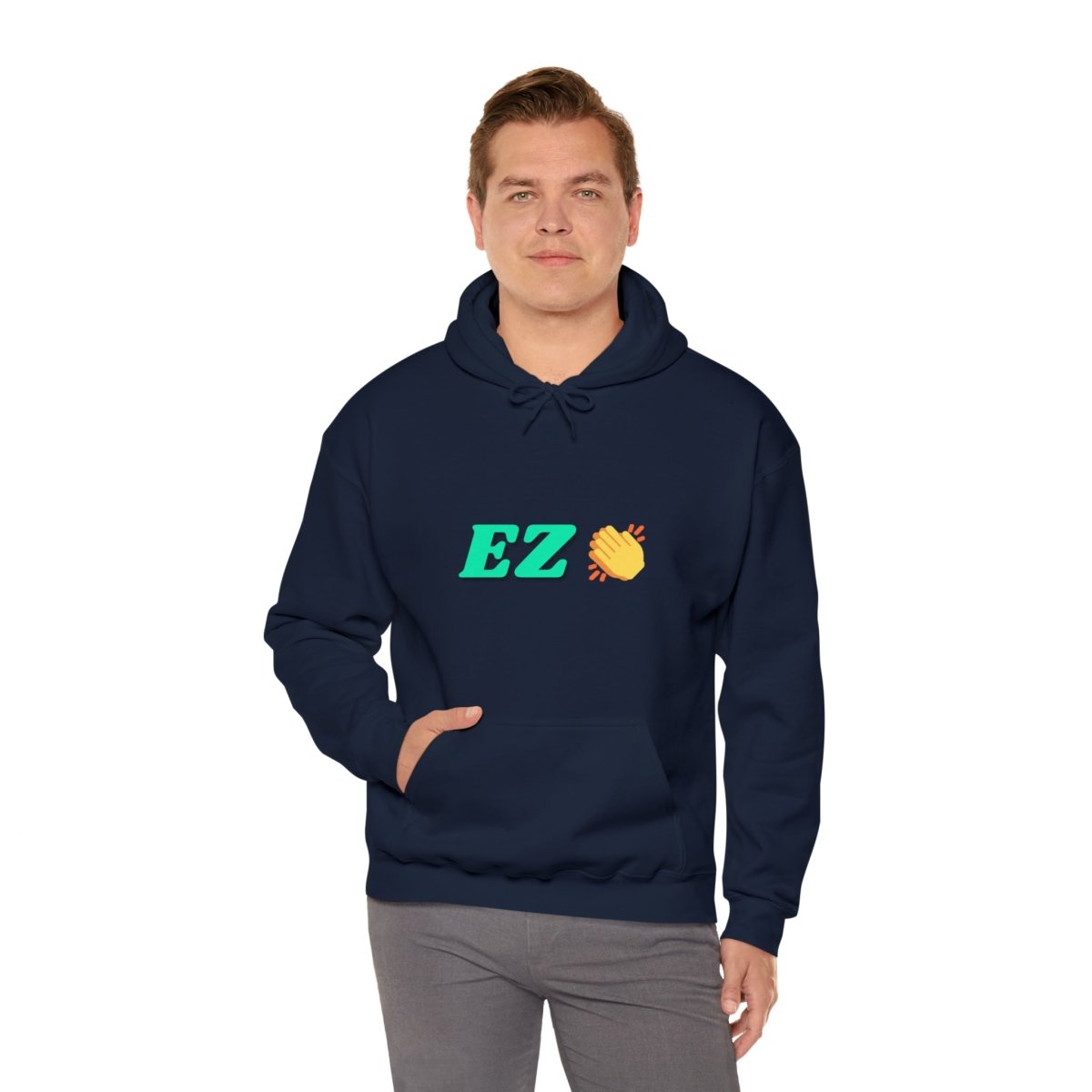 Goated Goods - All Gamers - EZ Clap - Unisex Hoodie - Navy - S