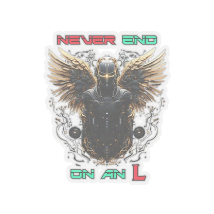 Goated Goods - All Gamers - Never end on an L - Kiss-Cut Transparent Sticker - 3" × 3" - Transparent