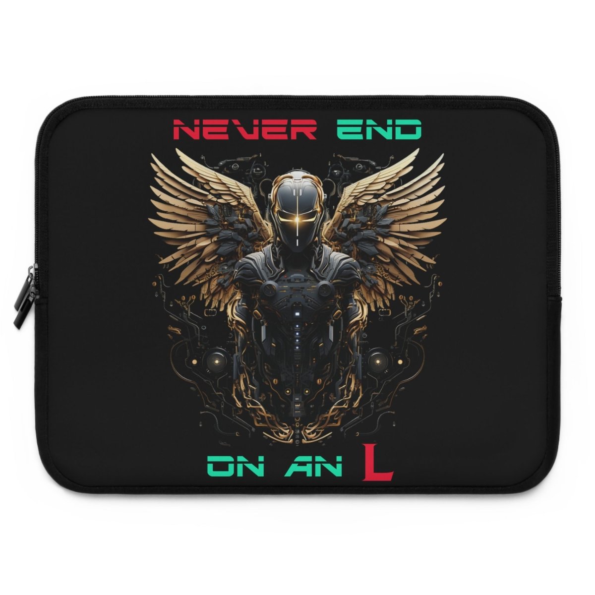 Goated Goods - All Gamers - Never end on an L - Laptop Sleeve - Black - 17"