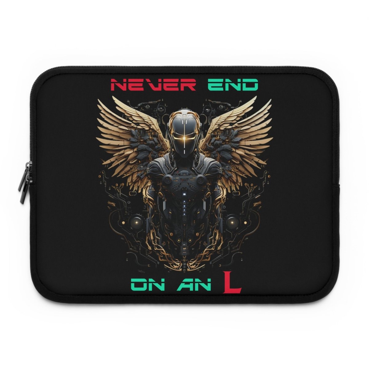 Goated Goods - All Gamers - Never end on an L - Laptop Sleeve - Black - 17"