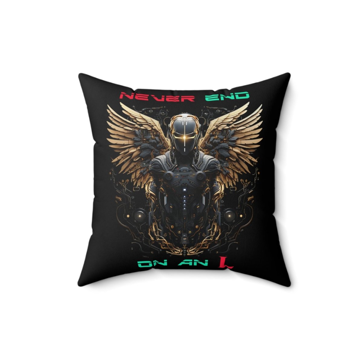 Goated Goods - All Gamers - Never end on an L - Square Pillow - 16" × 16" -