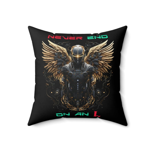 Goated Goods - All Gamers - Never end on an L - Square Pillow - 18" × 18" -