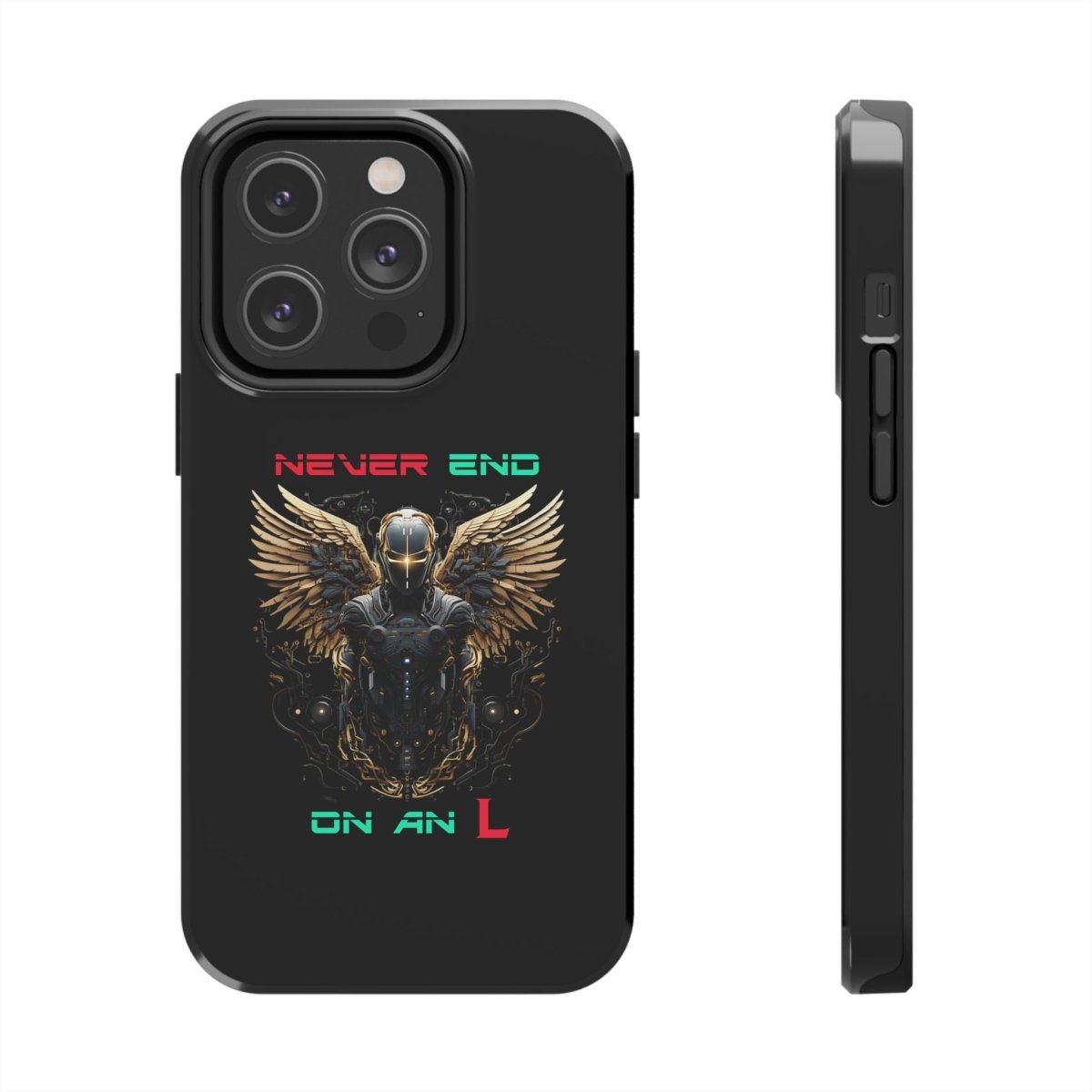 Goated Goods - All Gamers - Never end on an L - Tough iPhone Case - iPhone 14 Pro -