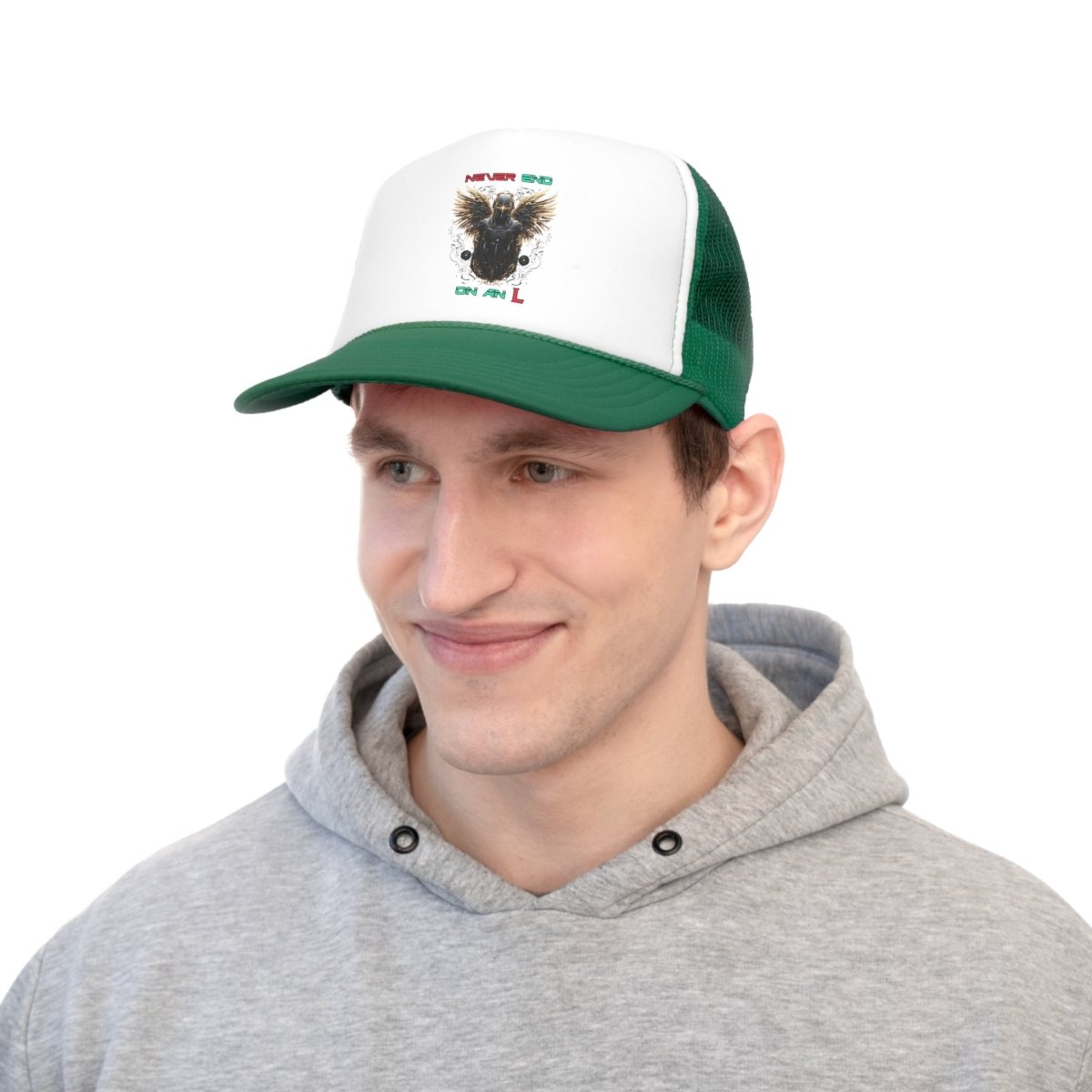 Goated Goods - All Gamers - Never end on an L - Trucker Hat - Green - One size