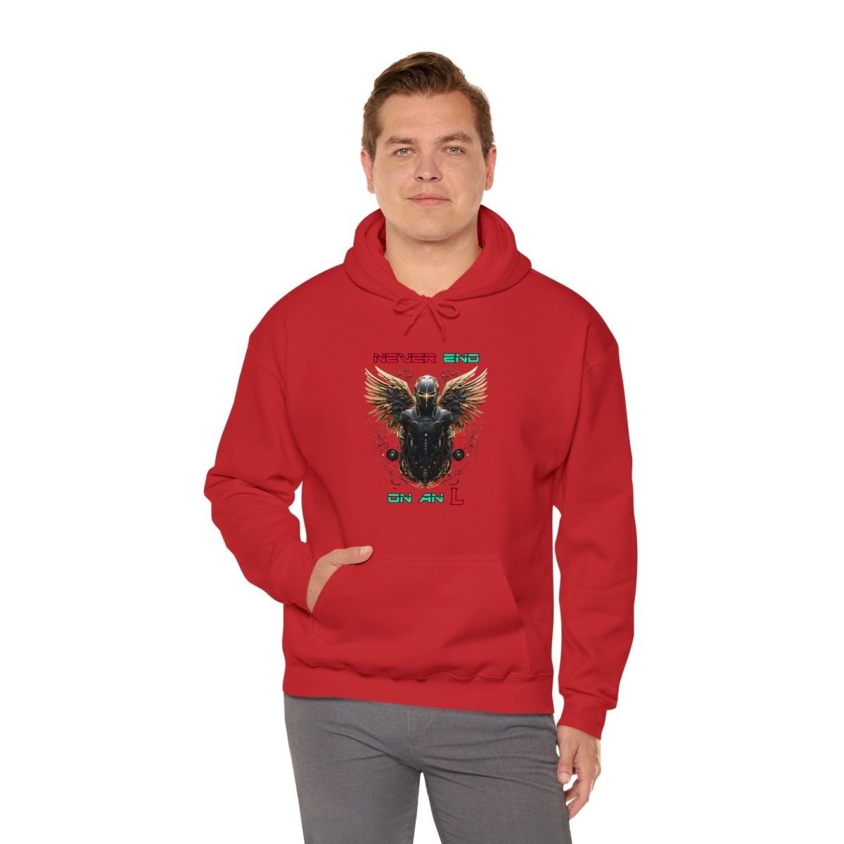 Goated Goods - All Gamers - Never end on an L - Unisex Hoodie - Red - S