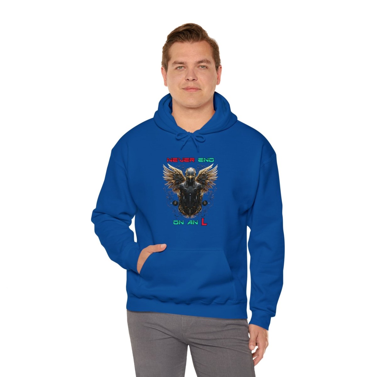 Goated Goods - All Gamers - Never end on an L - Unisex Hoodie - Royal - S