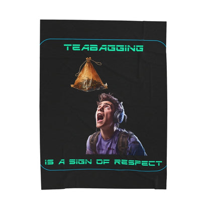 Goated Goods - All Gamers - Teabagging respect - Velveteen Plush Blanket - 60" × 80" -