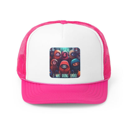 Goated Goods - Among Us - I swear, I was doing tasks! - Trucker Hat - Pink - One size