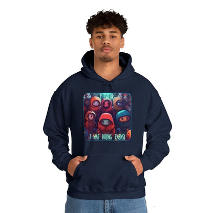 Goated Goods - Among Us - I swear, I was doing tasks! - Unisex Hoodie - Navy - S