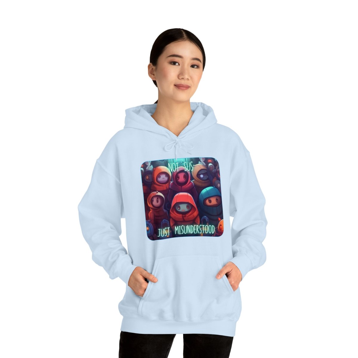 Goated Goods - Among Us - Not Sus - Unisex Hoodie - Light Blue - S