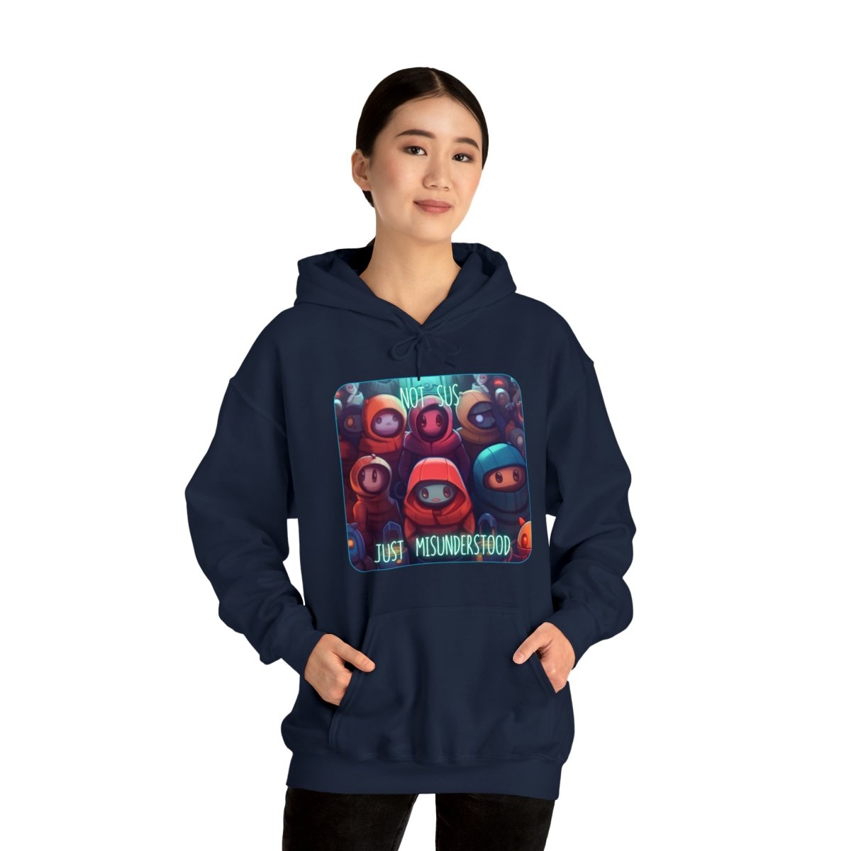 Goated Goods - Among Us - Not Sus - Unisex Hoodie - Navy - M