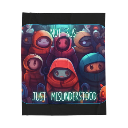 Goated Goods - Among Us - Not Sus - Velveteen Plush Blanket - 30" × 40" -