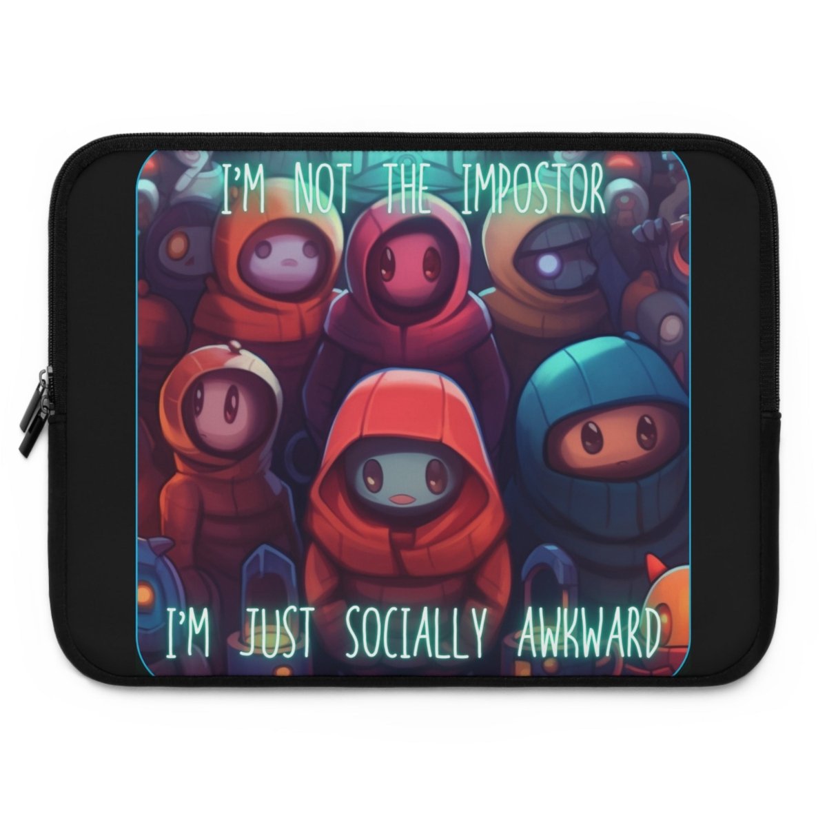 Goated Goods - Among Us - Socially Awkward - Laptop Sleeve - Black - 15"