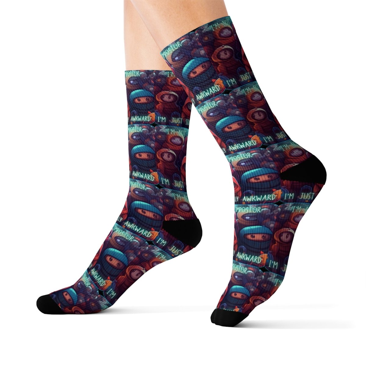 Goated Goods - Among Us - Socially Awkward - Socks - L -