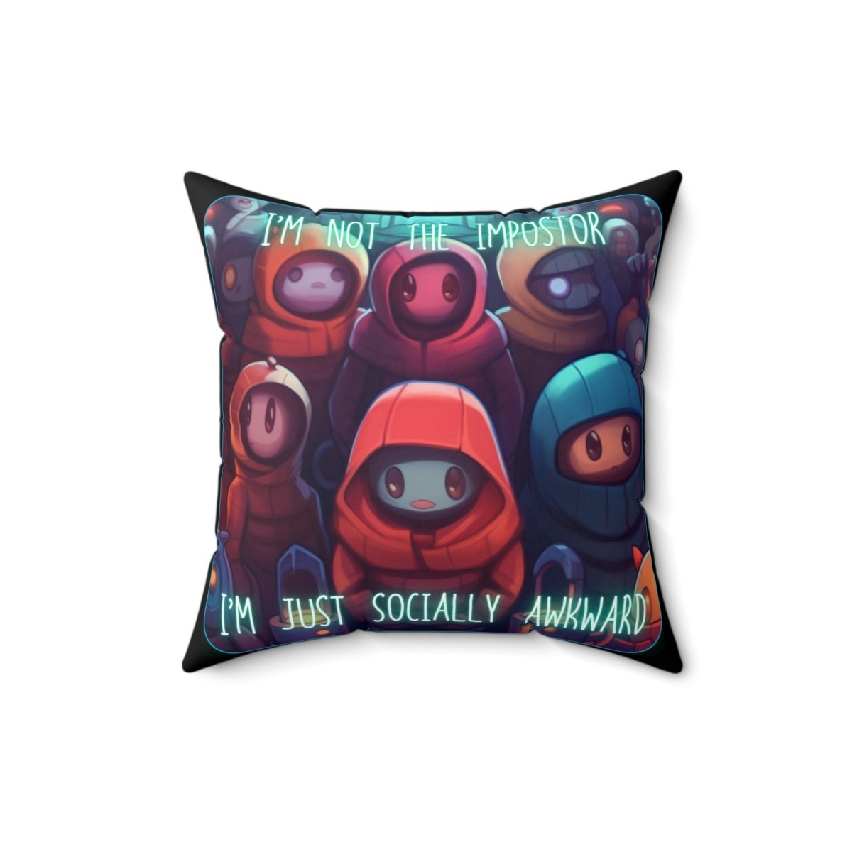 Goated Goods - Among Us - Socially Awkward - Square Pillow - 16" × 16" -