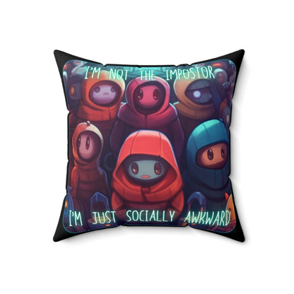 Goated Goods - Among Us - Socially Awkward - Square Pillow - 18" × 18" -