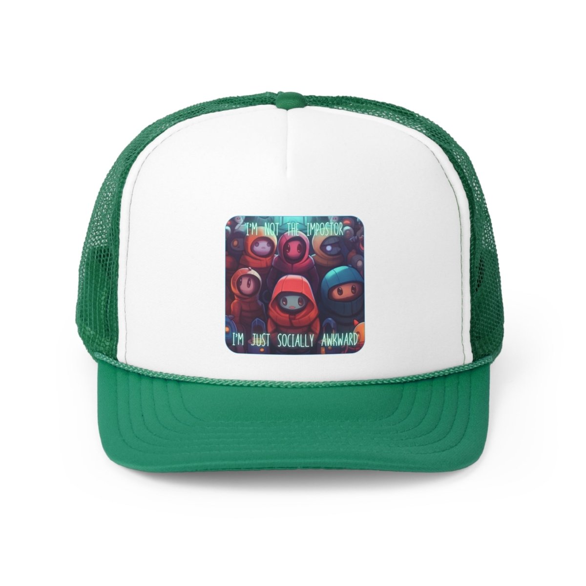 Goated Goods - Among Us - Socially Awkward - Trucker Hat - Green - One size