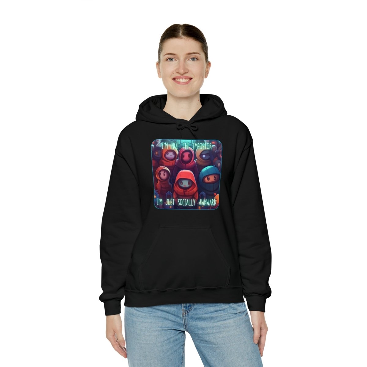 Goated Goods - Among Us - Socially Awkward - Unisex Hoodie - Black - S