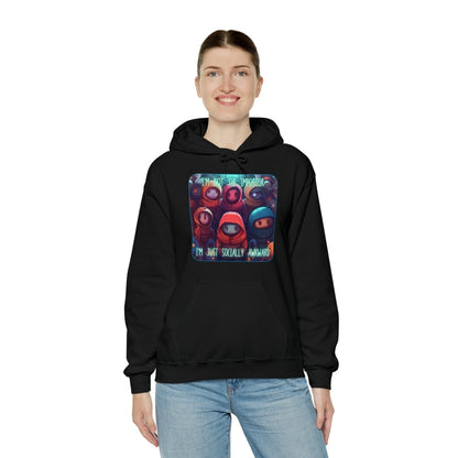 Goated Goods - Among Us - Socially Awkward - Unisex Hoodie - Black - S