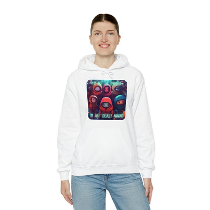 Goated Goods - Among Us - Socially Awkward - Unisex Hoodie - White - S