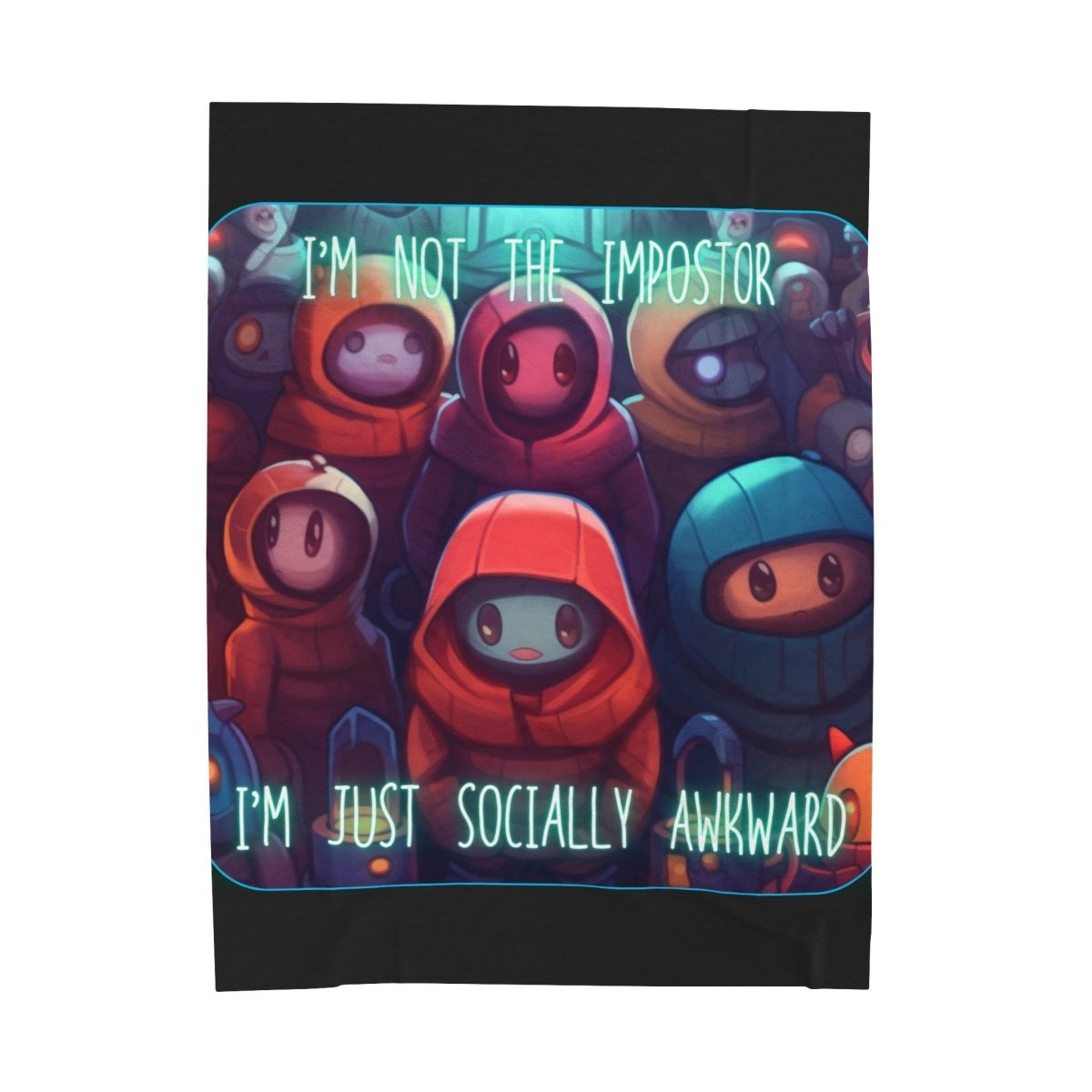 Goated Goods - Among Us - Socially Awkward - Velveteen Plush Blanket - 60" × 80" -