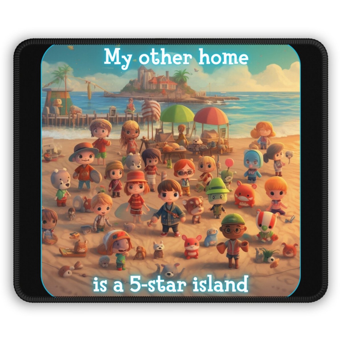 Goated Goods - Animal Xing - My other home is a 5-star island - Mouse Pad - Rectangle - 9" × 7"