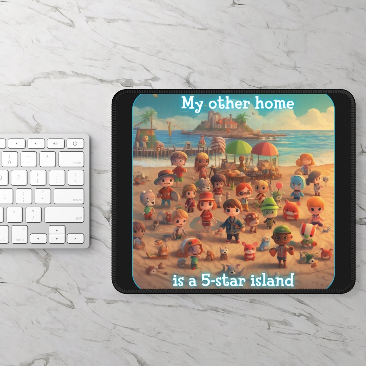 Goated Goods - Animal Xing - My other home is a 5-star island - Mouse Pad - Rectangle - 9" × 7"