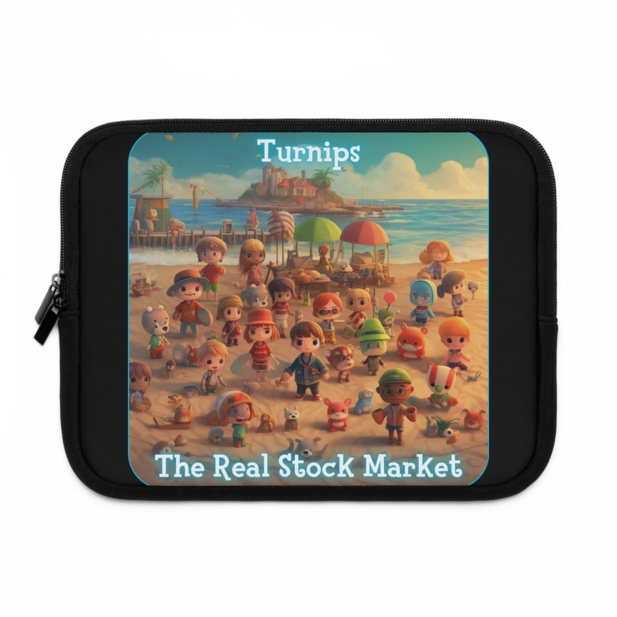 Goated Goods - Animal Xing - Turnips, The real stock market - Laptop Sleeve - Black - 10"