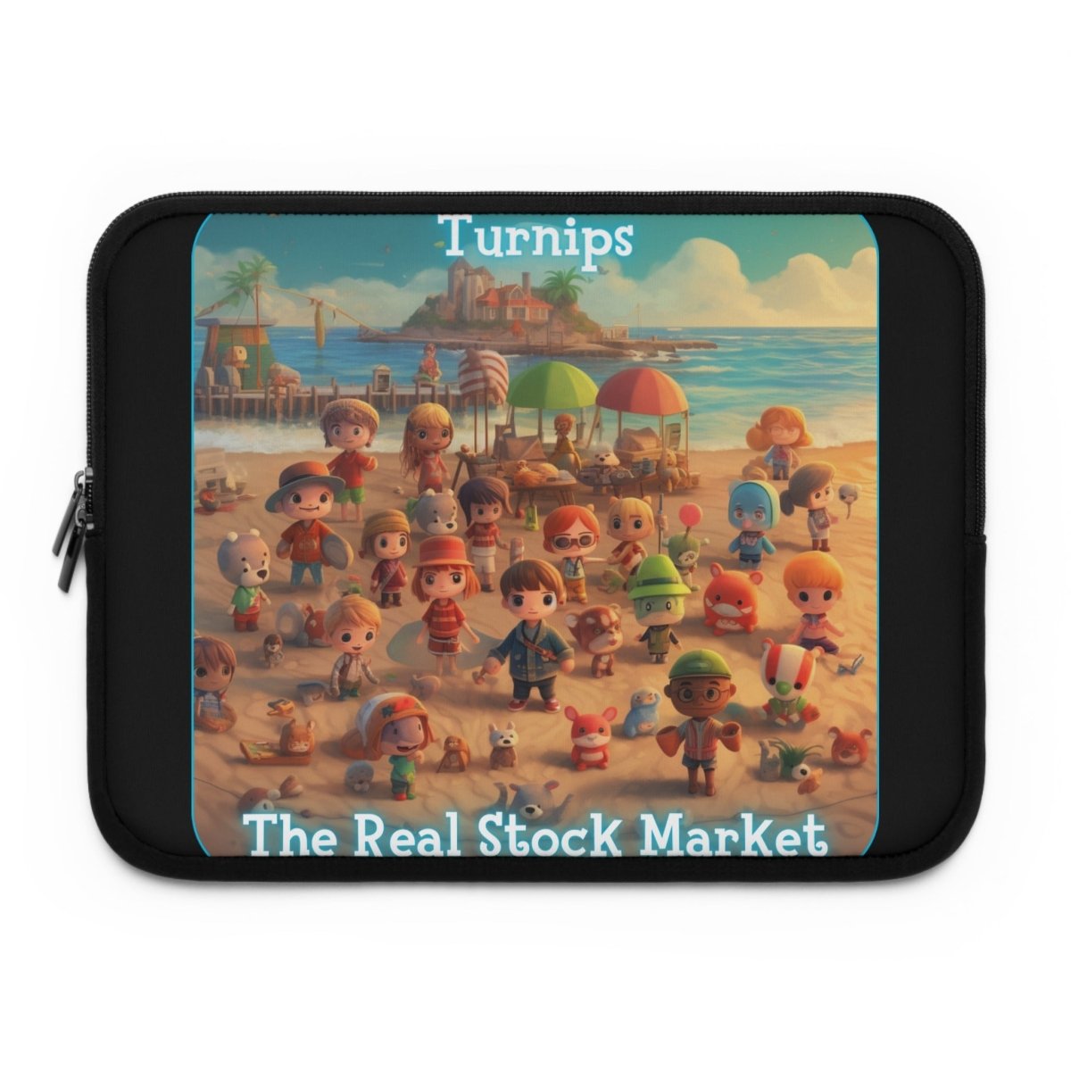 Goated Goods - Animal Xing - Turnips, The real stock market - Laptop Sleeve - Black - 15"