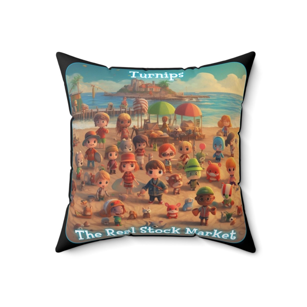 Goated Goods - Animal Xing - Turnips, The real stock market - Square Pillow - 18" × 18" -