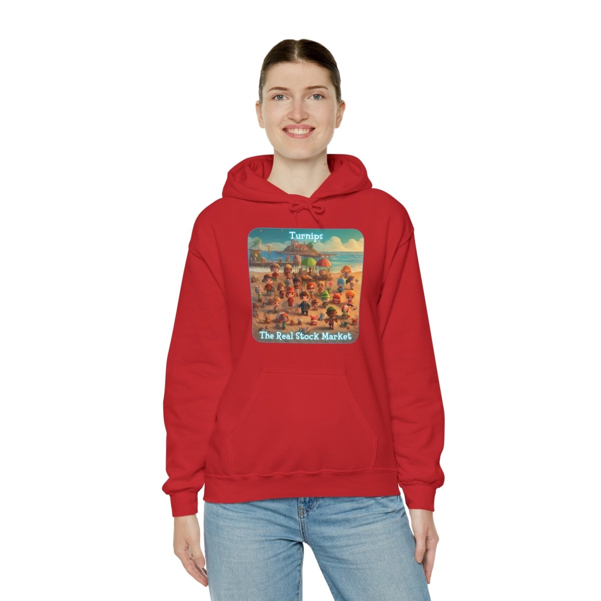 Goated Goods - Animal Xing - Turnips, The real stock market - Unisex Hoodie - Red - S