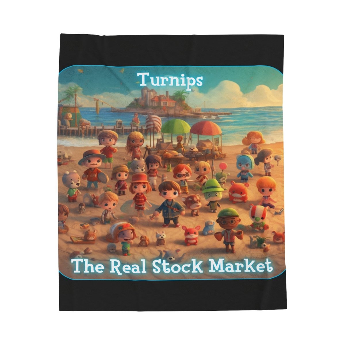 Goated Goods - Animal Xing - Turnips, The real stock market - Velveteen Plush Blanket - 30" × 40" -