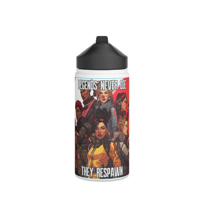 Goated Goods - Apex Legends - Legends Never Die - Stainless Steel Water Bottle, Standard Lid - 12oz - White