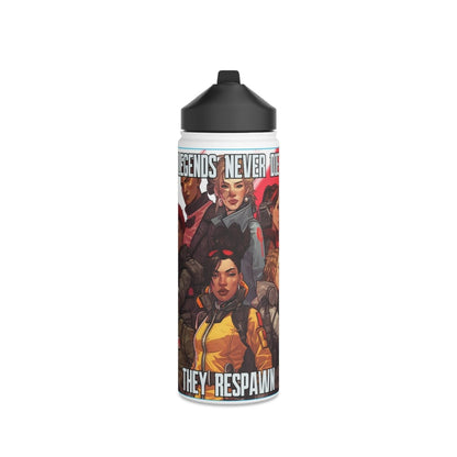 Goated Goods - Apex Legends - Legends Never Die - Stainless Steel Water Bottle, Standard Lid - 18oz - White