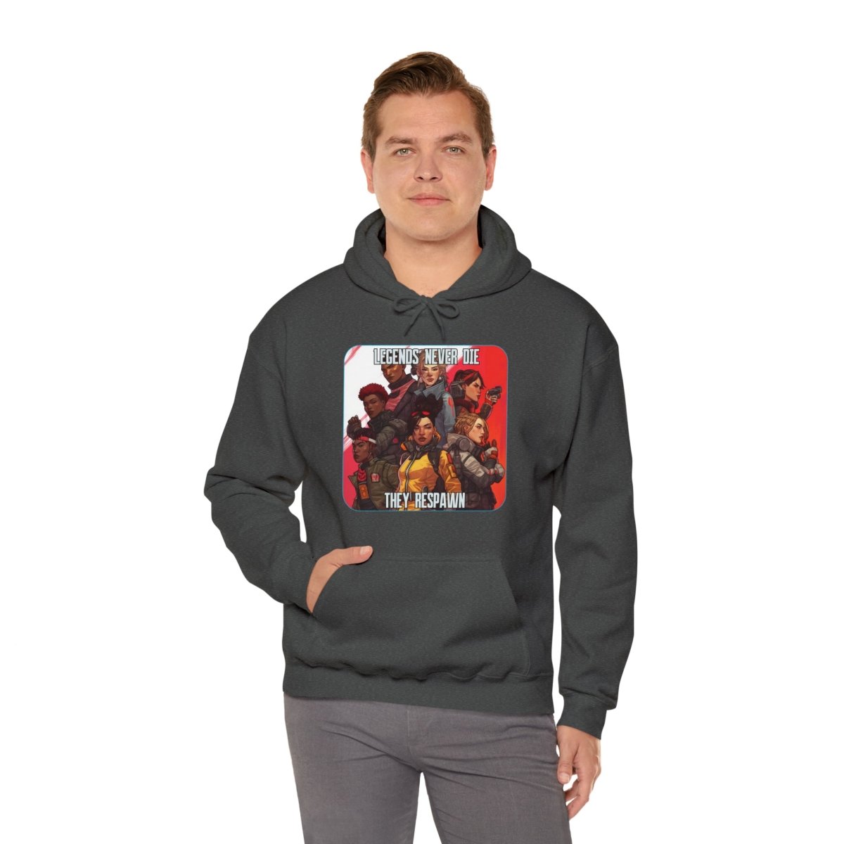 Goated Goods - Apex Legends - Legends Never Die - Unisex Hoodie - Dark Heather - 4XL