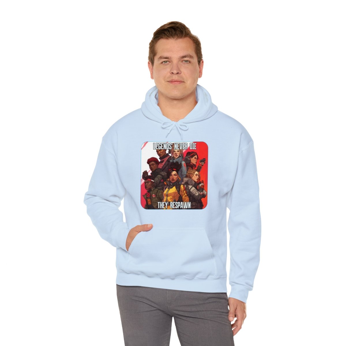 Goated Goods - Apex Legends - Legends Never Die - Unisex Hoodie - Light Blue - L