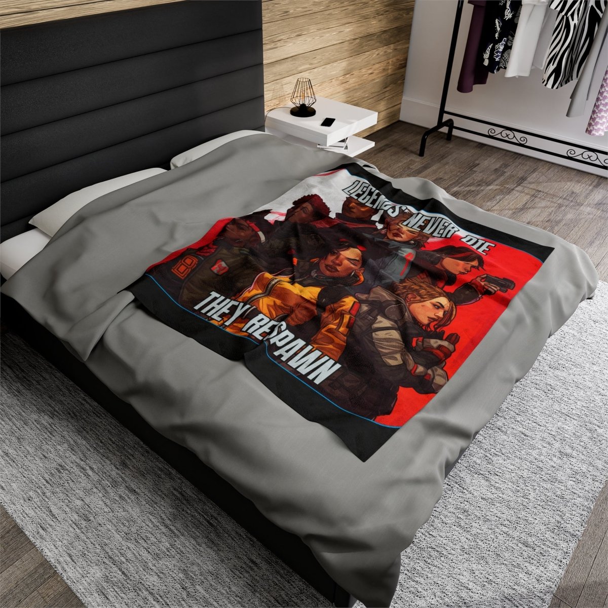 Goated Goods - Apex Legends - Legends Never Die - Velveteen Plush Blanket - 50" × 60" -