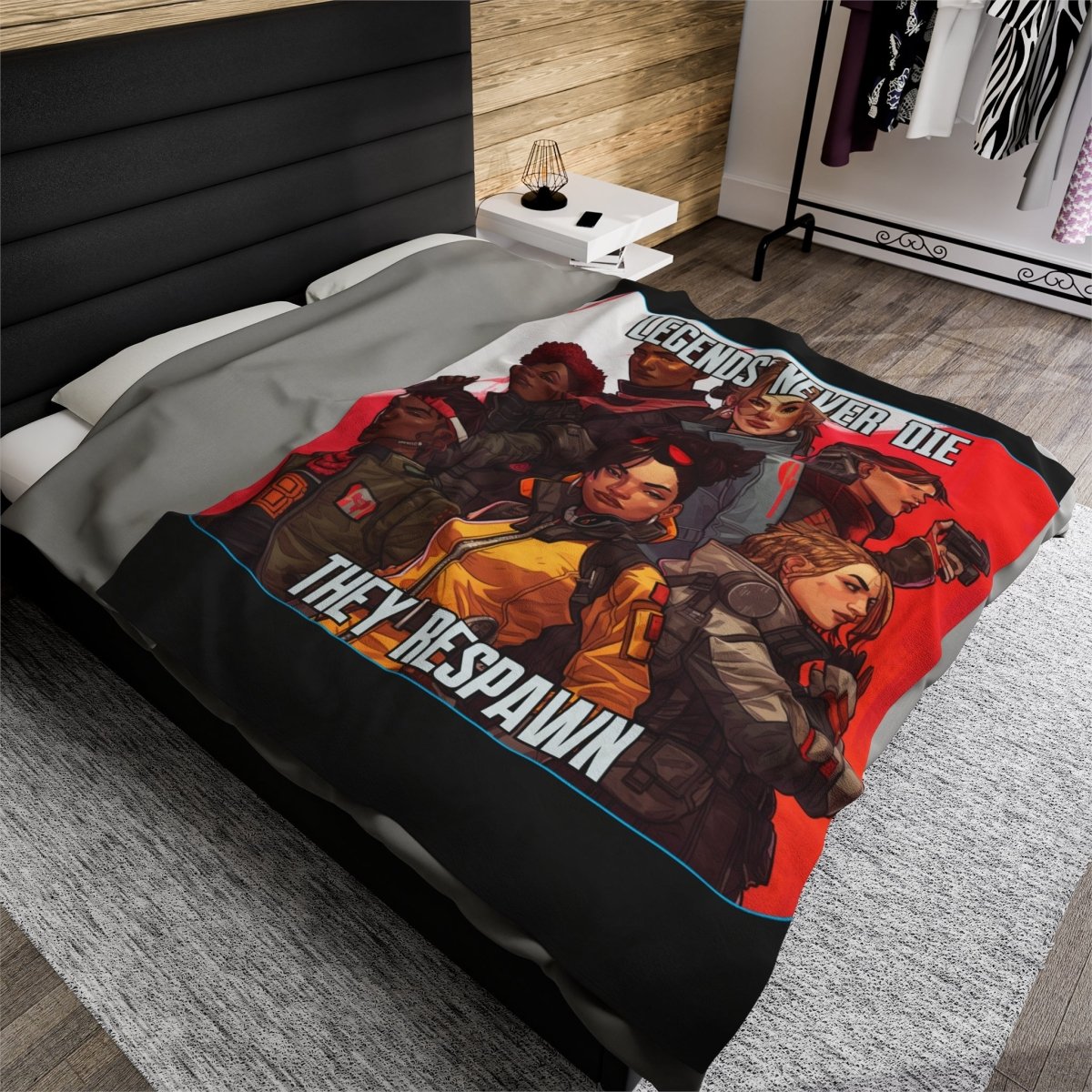 Goated Goods - Apex Legends - Legends Never Die - Velveteen Plush Blanket - 60" × 80" -