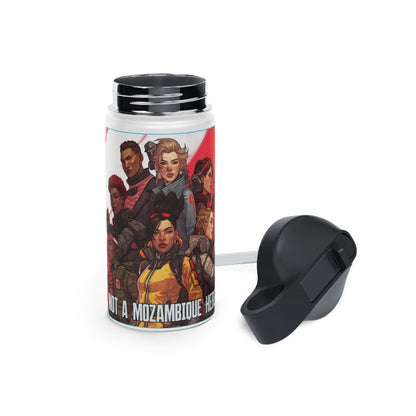 Goated Goods - Apex Legends - Not a Mozambique Here! - Stainless Steel Water Bottle, Standard Lid - 12oz - White